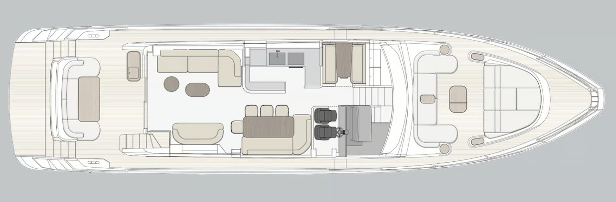 Boong chính - Nhà bếp mở (Main deck - Open galley)